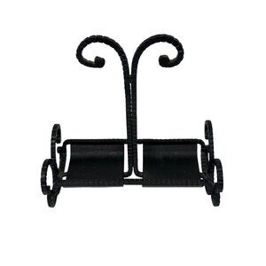 Black Metal Decor Stand Wrought Iron 5.5" Rustic Kitchen Counter Candle Holder